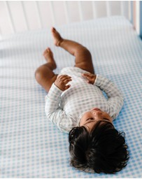 Kynd Baby - Fitted Cot Sheet in Blue Gingham