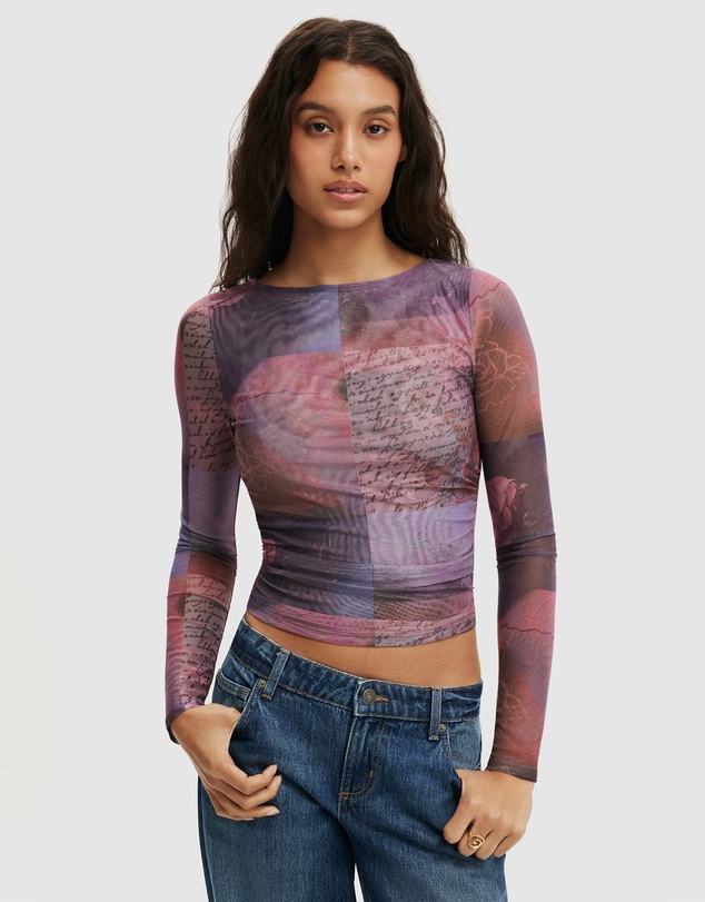 Cotton On - Ashley Mesh LS Top