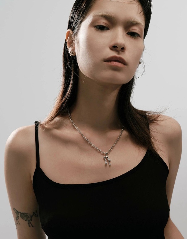 Graedance - Capricorn Black Onyx Pendant on Eclipse Necklace