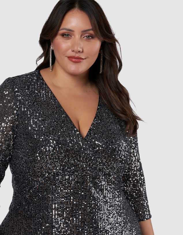 Pink Dusk by Curve Project - Are You Jelly Sequin Dress