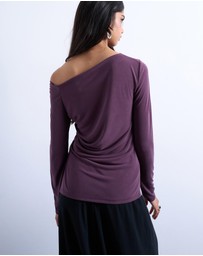 TOPSHOP - Cupro Ruched LS Top