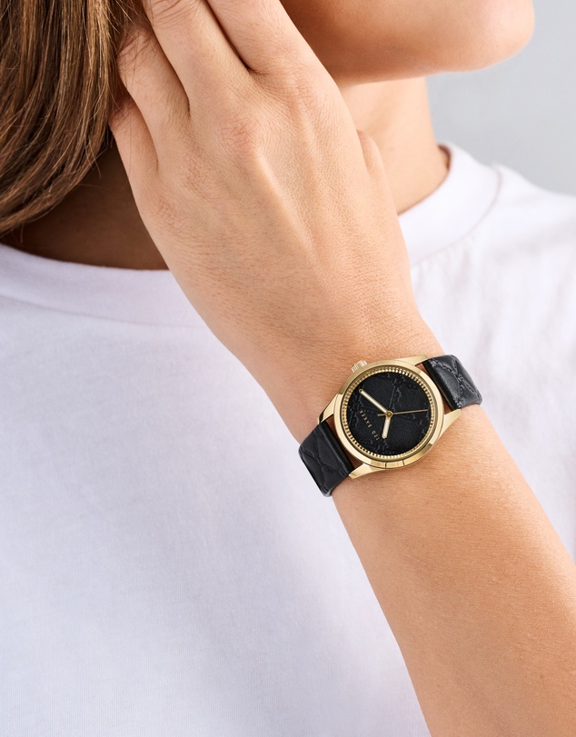 Ted Baker - Coolly Gold-Tone 34mm Black Embossed Leather Watch