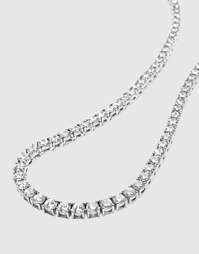 Nialaya Jewellery - Tennis Necklace in Silver