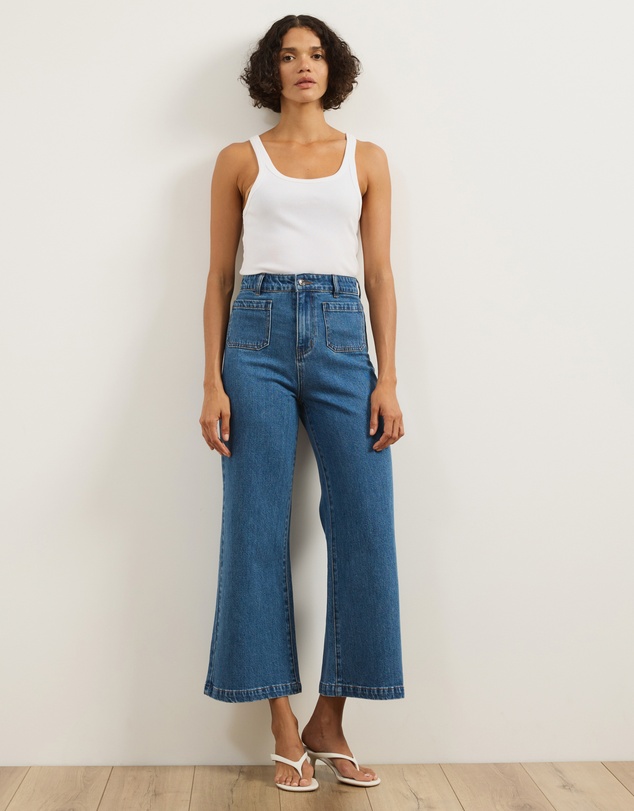 Atmos&Here - Luella High Rise Crop Flare Jeans