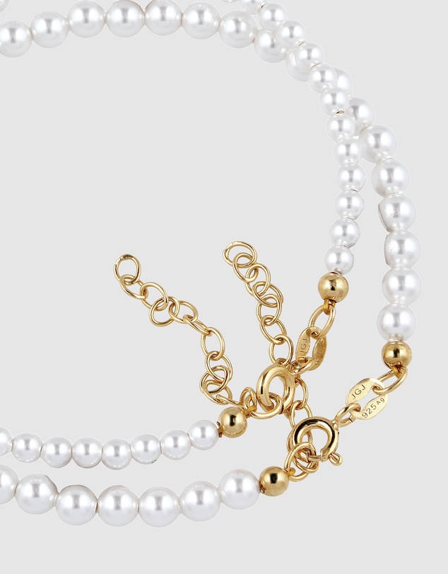Elli Jewelry - Pearl Bracelet Set in Gold-Plated 925 Sterling Silver