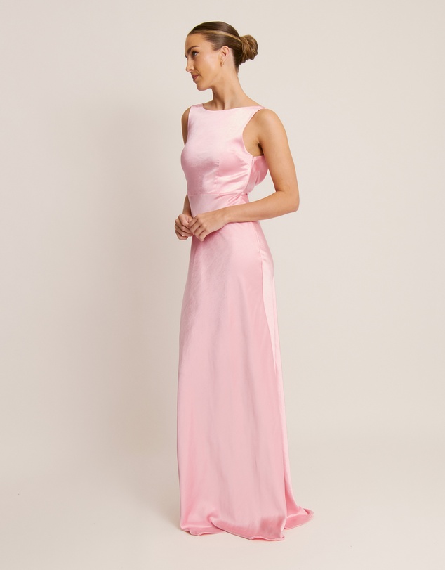 Six Stories - Cowl Back Satin Bridesmaid Dress