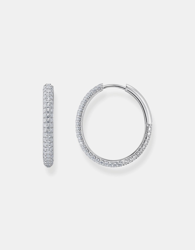 THOMAS SABO - Large thin hoop earrings with white zirconia