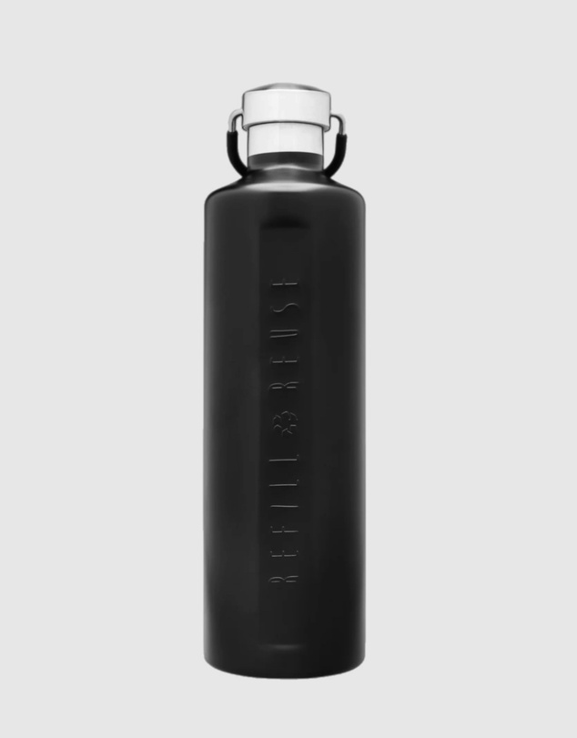 Tolu Australia - 1L Insulated Black Water Bottle