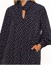 Petal & Pup - Baylie Long Sleeve Mini Dress - Navy Tulip Floral
