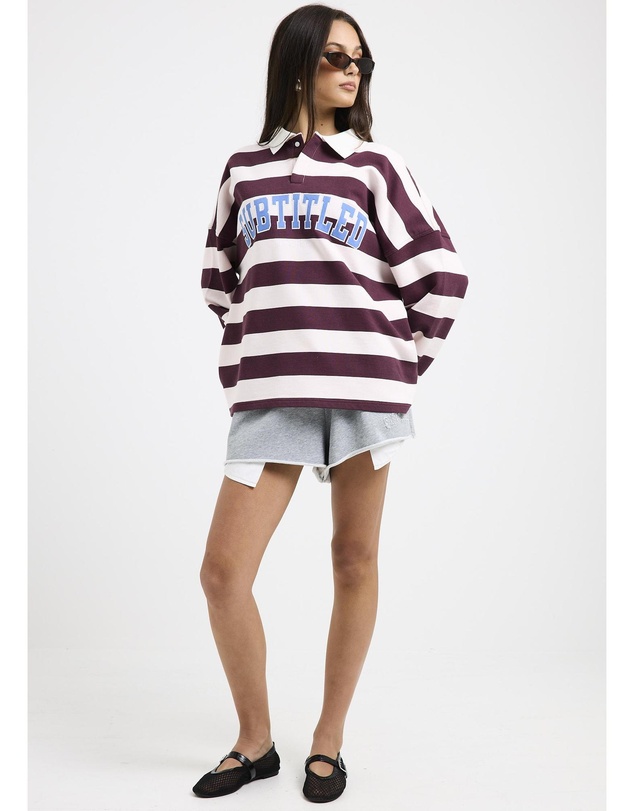 Subtitled - Portland Striped Polo Sweat Shirt