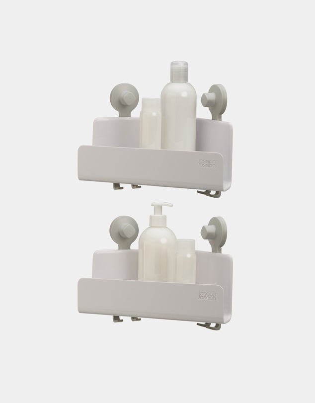 Joseph Joseph - EasyStore™ Corner Shower Shelf with Adjustable Mirror - 2 Pack (White)