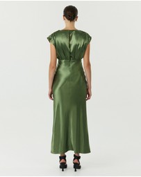 Third Form - Satin Cross Over Gather Dress