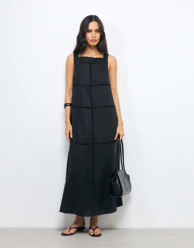 AERE - Tali Panelled Linen Maxi Dress