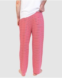 Sant And Abel - Men's Jersey Red Stripe PJ Pants