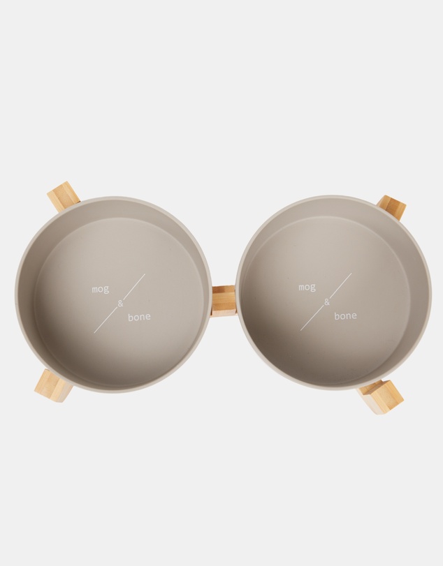 Mog & Bone - Double Bamboo Dog Bowl Mocha