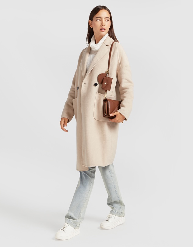 Belle & Bloom - Publisher Double-Breasted Wool Blend Coat