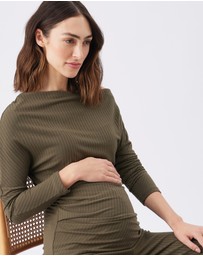 Ripe Maternity - Off-Shoulder Rib Top