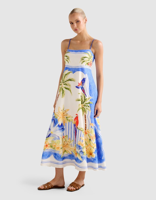 Forever New - Bianca Printed Linen Midi Dress