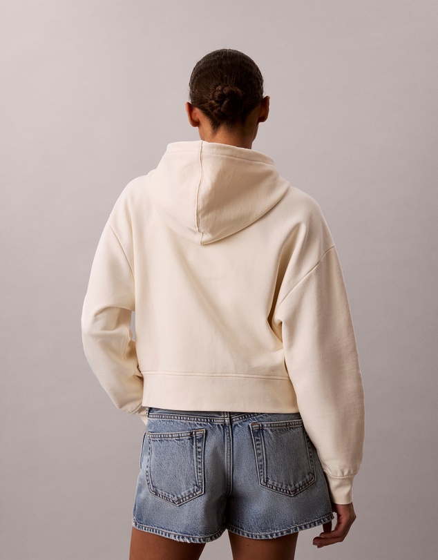 Calvin Klein Jeans - Cropped Monogram Zip-Up Hoodie