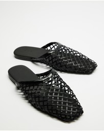 AERE - Woven Leather Slip on Flats
