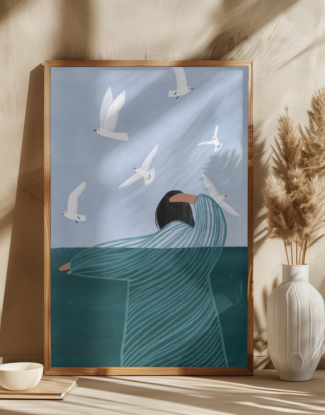 Olive et Oriel - Seaside by Bea Muller Art Print