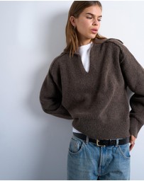 TOPSHOP - Knitted Collar Jumper