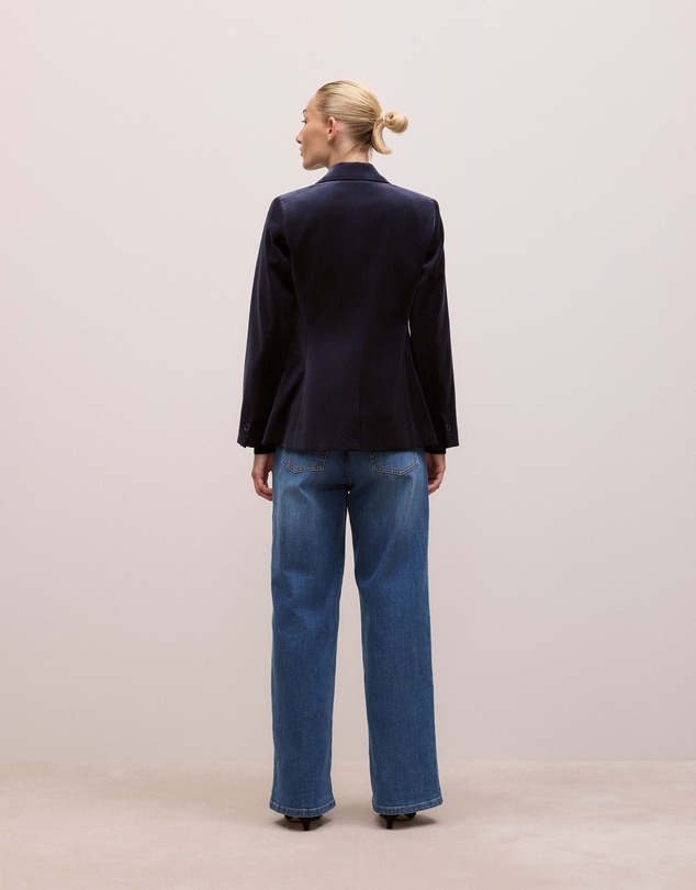 Trenery - Velvet Blazer in Night Sky