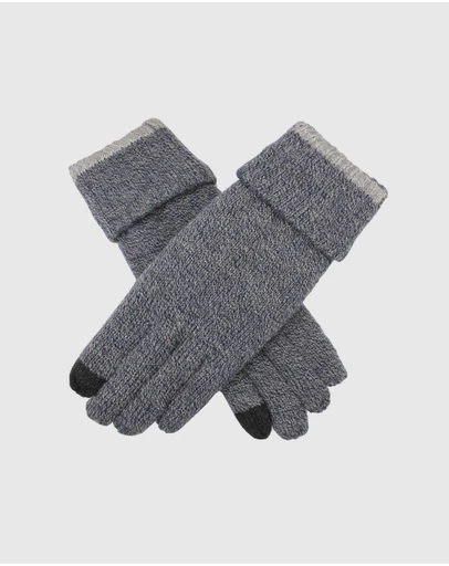DENTS - Thinsulate Lined Touchscreen Knit Gloves with Rollover Cuff