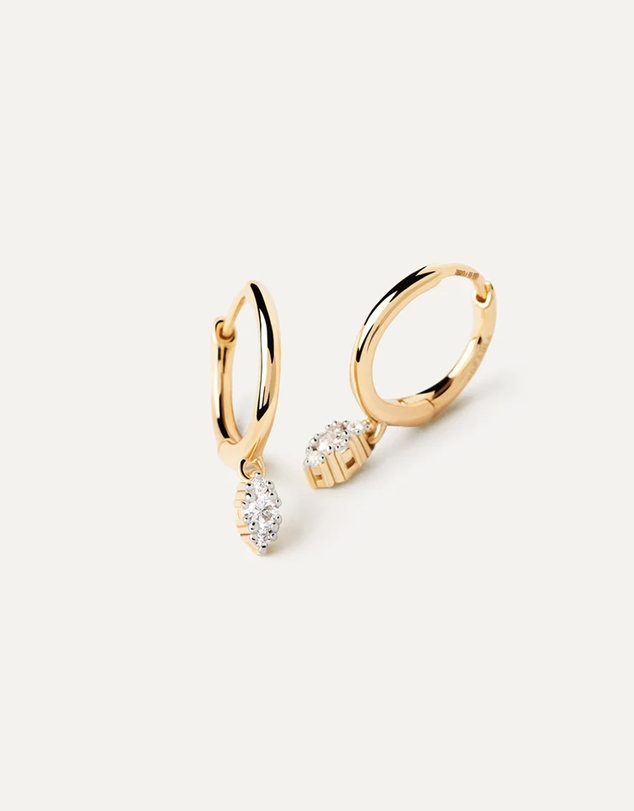 PDPAOLA - Diamonds and Gold Emi Hoop Earrings