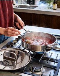 Joseph Joseph - Space Steel Stainless-steel Saute Pan with Folding Handle - 28cm