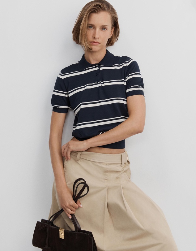 Oroton - SS Stripe Knit Polo