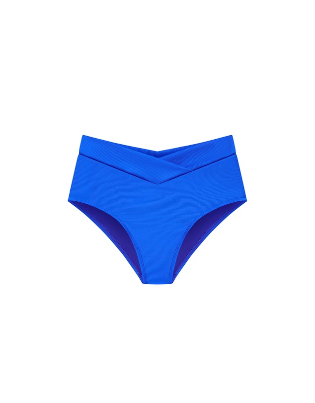 City Chic - Positano Hi Waist Bikini Brief - Cobalt Blue