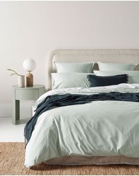 Aura Home - Evie Stonewash Organic Cotton Quilt Cover in Mist