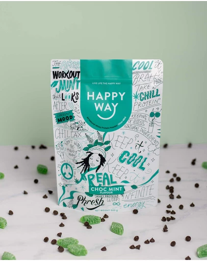 Happy Way - Choc Mint Whey Protein Powder