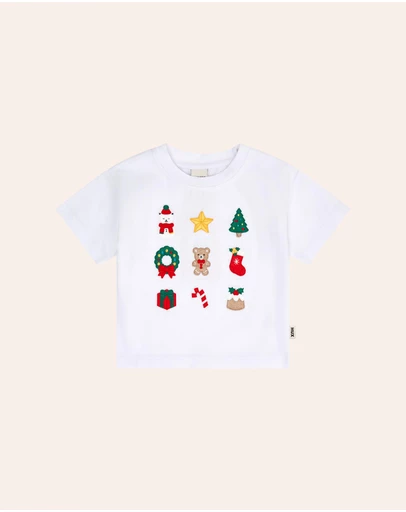 Huxbaby - Xmas Time Embroidered Short Sleeve Tee - Babies-Teens