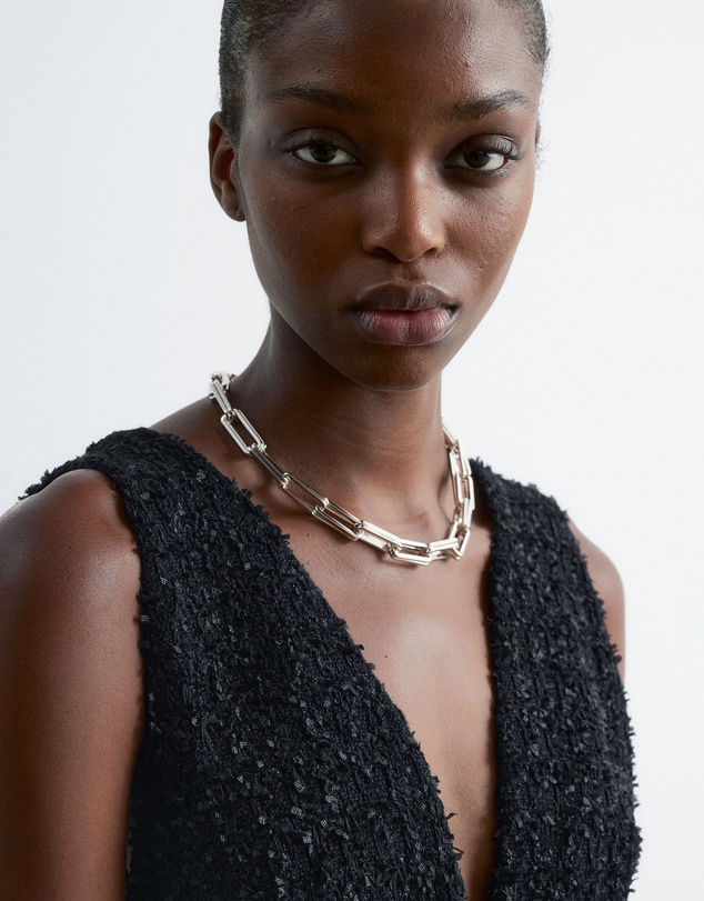 & Other Stories - Textured V-Neck Mini Dress