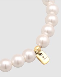 Kuzzoi - ICONIC EXCLUSIVE - Bracelet Trend Elegant with Shell Core Pearls in 925 Sterling Silver Gold Plated