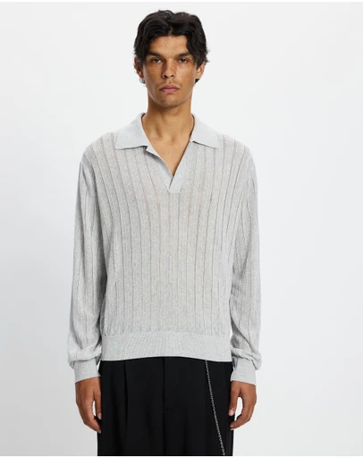 Recto - Lace Rib Sheer Knit Top