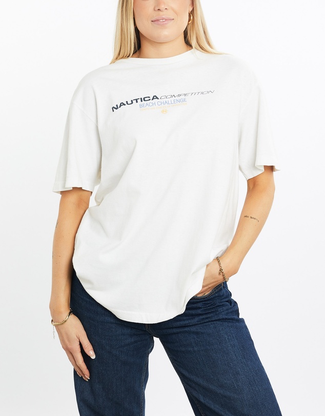 Vintage by The Real Deal - Pre Loved - Vintage 90s Nautica Competition 'Beach Volleyball' Tee
