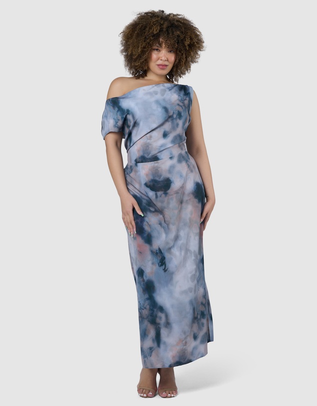 Sunday In The City - Phantom Maxi Satin Dress