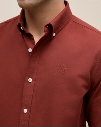 Trenery - Regular Fit Monogram Oxford Shirt in Auburn