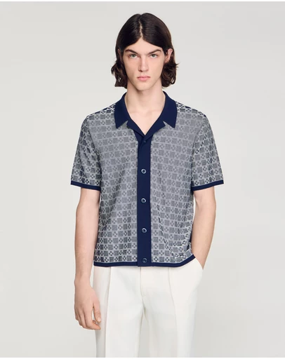Sandro - Cross Knit Shirt Cardigan