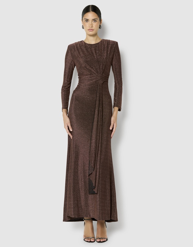 Montique - Zoe Metallic Knit Gown