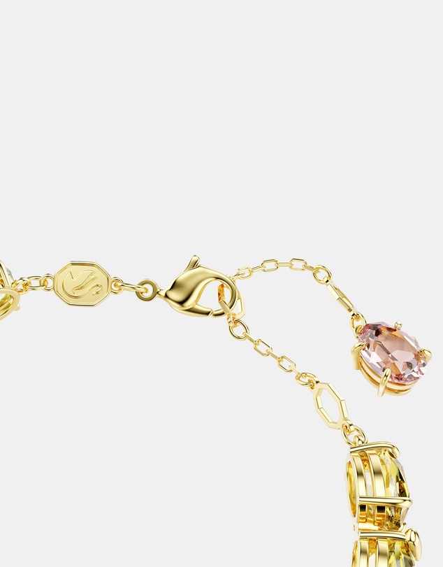 Swarovski - Gema Tennis Bracelet, Mixed Cuts, Multicolored, Gold-Tone Plated