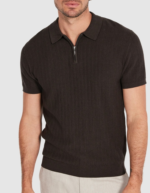 Tarocash - Darius Zip Knit Polo