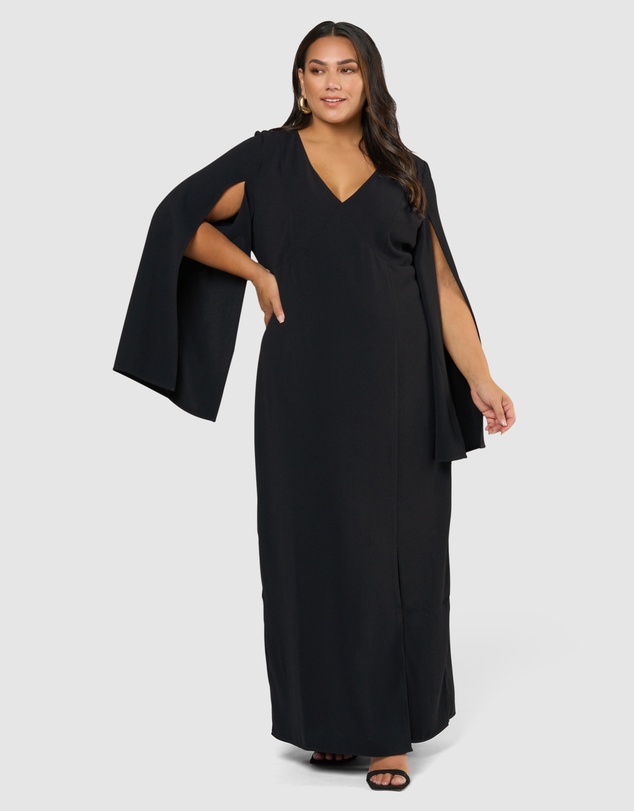 Pink Dusk by Curve Project - Main Character Maxi Cape Dress