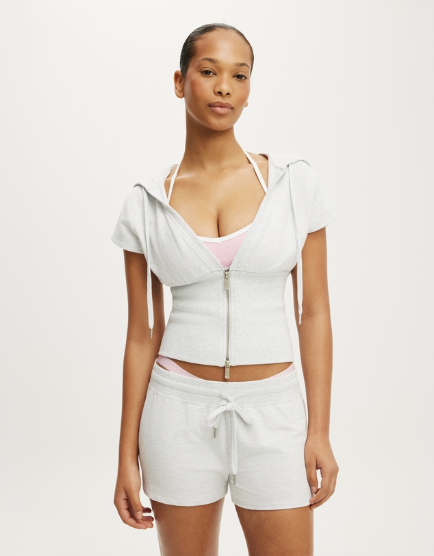 Cotton On Body Active - Sculpt Fleece Cap Sleeve Zip Through Top