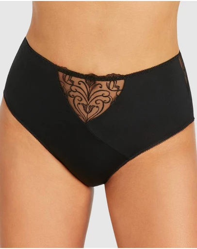 Nessa - Sonata High Waist Full Cut Brief with Embroidery