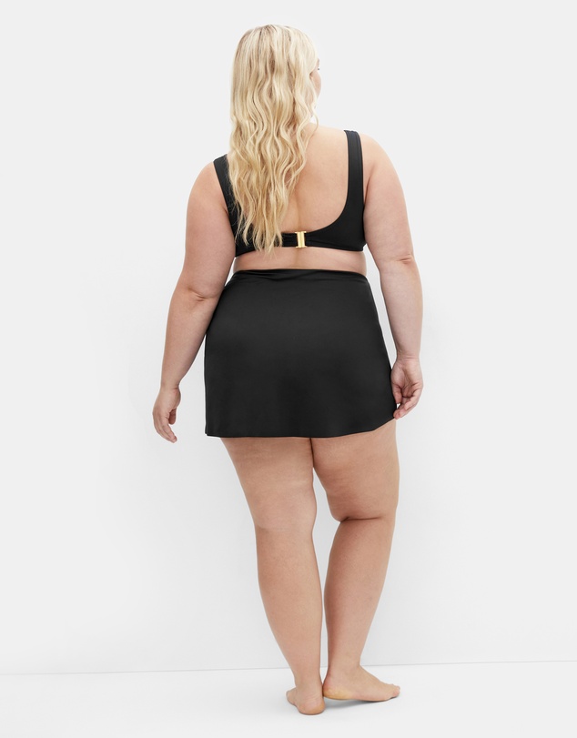 City Chic - Plus size Azores Swim Sarong Skirt - black