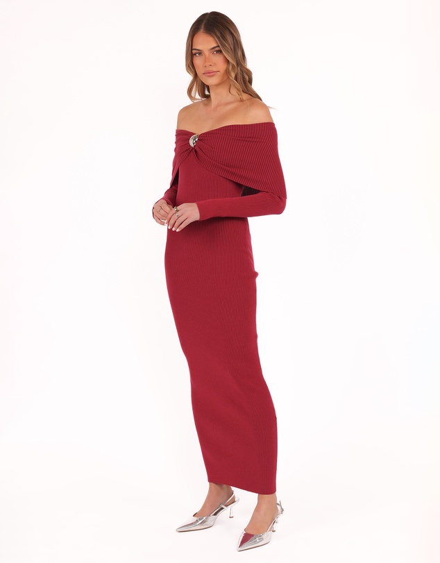 Petal & Pup - Lindsey Knit Dress - Dark Red